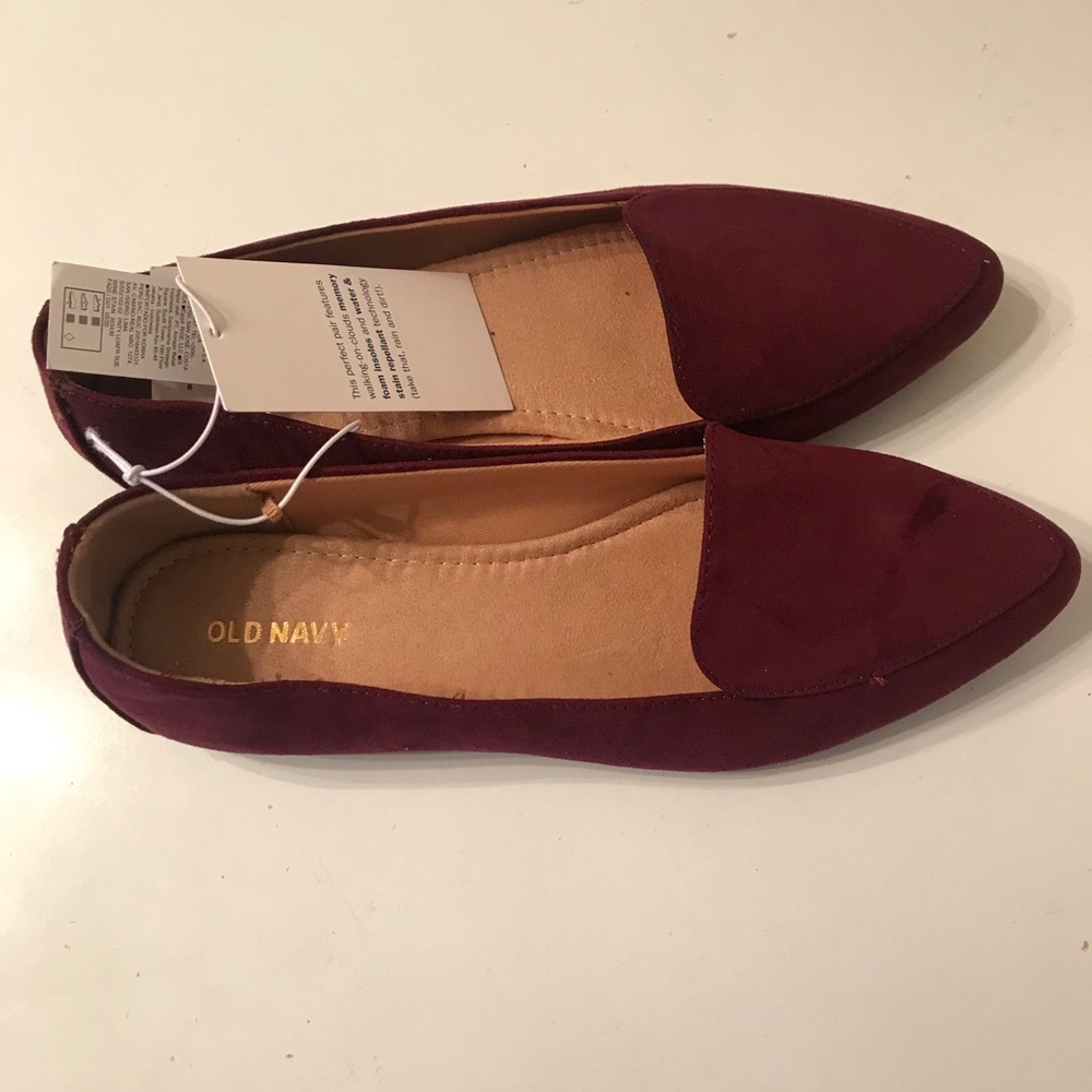 Old navy faux suede pointy toe loafers shoes Sz 8